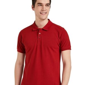 Amazon Brand - Symbol Men's Solid Cotton Rich Polo T Shirt | Collar Tshirts | Half Sleeves | Plain-Regular Fit (Available in Plus Size and Combo Pack of 2)