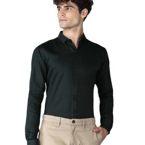 Rich Vesture Shirt for Men, Solid Full Sleeves Shirt, Wrinkle Free Men's Shirts, Cotton Casual Shirts, Regular Fit Stylish Mens Shirt, Casual Formal Shirts for Men